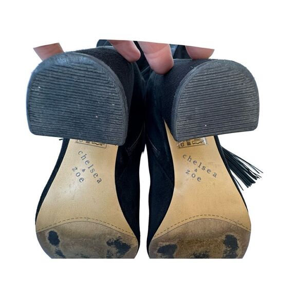 CHELSEA & ZOE Black Mid High Heeled Boots Size 8 - Picture 15 of 16